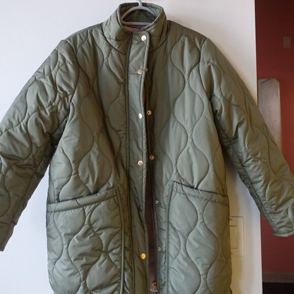 J Crew Signature Puffer Quilted Cocoon PrimaLoft Full Zip Jacket MP petite MED - Picture 10 of 12